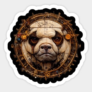 Bulldog Surreal Steampunk Artwork, Dog Lover Sticker